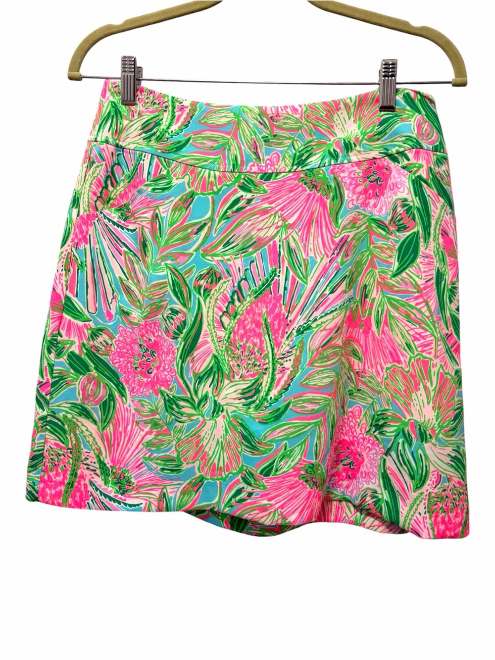 Lilly Pulitzer Jonas Skort Pink & Green 6 Floral Mini Coming in Hot - Picture 1 of 9
